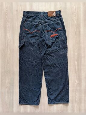Vintage Johnny Blaze Carpenter Embroidered Sz 34 Hip Hop Baggy Y2K